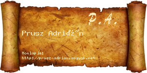 Prusz Adrián névjegykártya